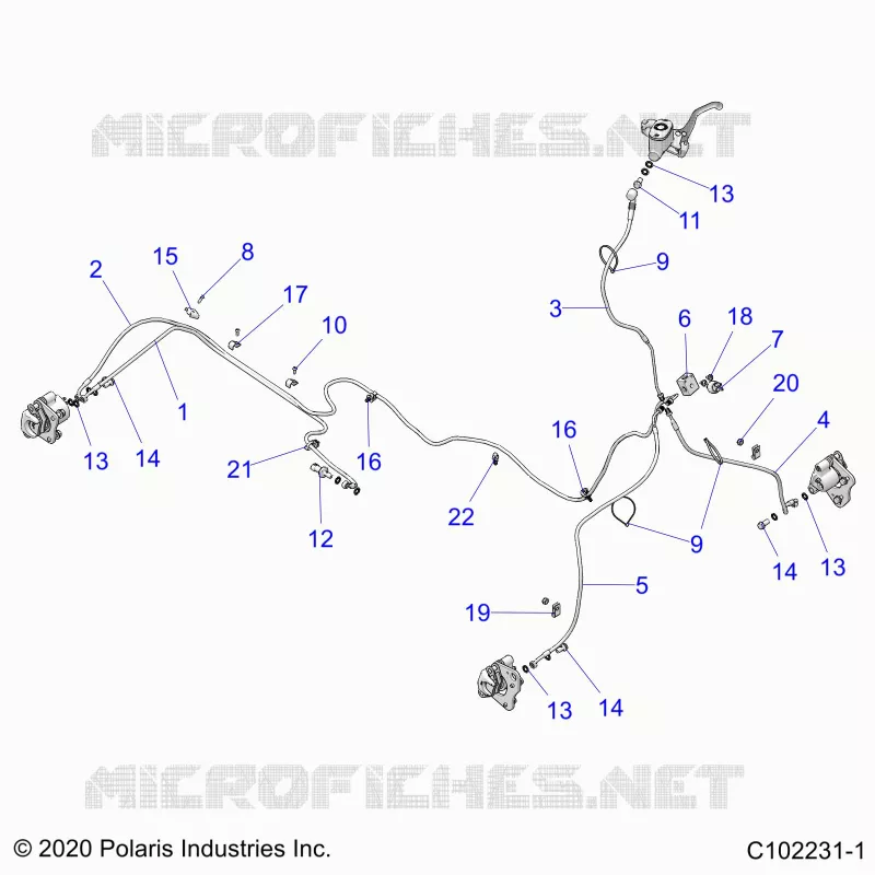 DURITES DE FREIN - A22SDA57A5 (C102231-1) Polaris SPORTSMAN 570 2022 SPORTSMAN TOURING 570  SPORTSMAN TOURING 570