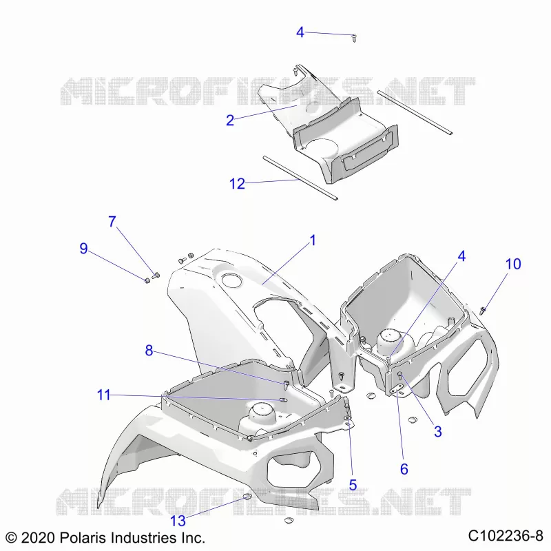 HABITACLE AVANT - A22SDA57A5 (C102236-8) Polaris SPORTSMAN 570 2022 SPORTSMAN TOURING 570  SPORTSMAN TOURING 570