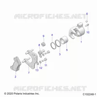 BRAKES, BRAKE ETRIER DE FREIN AVANT (FROM 8/16/2021)   A22SDS57C4 (C102248 1) pour Polaris SPORTSMAN TOURING 570 de 2022