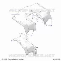 CARROSSERIE ARRIERE CAB   A22SDS57C4 (C102258) pour Polaris SPORTSMAN TOURING 570 de 2022