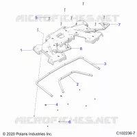 CARROSSERIE ARRIERE RACK AND HAND GRIPS   A22SDS57C4 (C102236 7) pour Polaris SPORTSMAN TOURING 570 de 2022