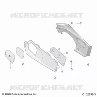 CLOSE OFF PANEL and ACCESS PANEL   A22SDS57C4 (C102236 3) pour Polaris SPORTSMAN TOURING 570 de 2022