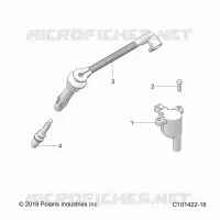 ELECTRICITE, IGNITION COIL, WIRE AND SPARK PLUG   A22SDS57C4 (C101422 16) pour Polaris SPORTSMAN TOURING 570 de 2022