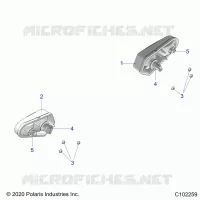 ELECTRICITE, TAILLAMPS   A22SDS57C4 (C102259) pour Polaris SPORTSMAN TOURING 570 de 2022