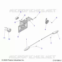 ELECTRICITE, TURN SIGNALS, HORN, AND LICENSE PLATE LIGHT   A22SDS57C4 (C101380 2) pour Polaris SPORTSMAN TOURING 570 de 2022