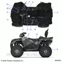 EMBLEMESS   A22SDS57C4 (900203) pour Polaris SPORTSMAN TOURING 570 de 2022