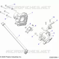 ENGINE, CORPS DE PAPILON AND FUEL RAIL   A22SDS57C4 (C0201009 1) pour Polaris SPORTSMAN TOURING 570 de 2022