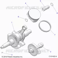 ENGINE, VILEBREQUIN, PISTON AND BALANCE SHAFT   A22SDS57C4 (C101422 4) pour Polaris SPORTSMAN TOURING 570 de 2022
