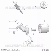 FILTRE A HUILE AND DIPSTICK   A22SDS57C4 (C101422 8) pour Polaris SPORTSMAN TOURING 570 de 2022