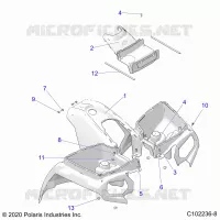 HABITACLE AVANT   A22SDS57C4 (C102236 8) pour Polaris SPORTSMAN TOURING 570 de 2022