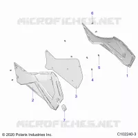 PANNEAUX LATERAUXS   A22SDS57C4 (C102240 3) pour Polaris SPORTSMAN TOURING 570 de 2022