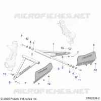 SUSPENSION, A ARM AND SUPPORT MOUNTING   A22SDS57C4 (C102239 2) pour Polaris SPORTSMAN TOURING 570 de 2022