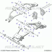 SUSPENSION ARRIERE CONTROL ARM MOUNTING   A22SDS57C4 (C102253 2) pour Polaris SPORTSMAN TOURING 570 de 2022