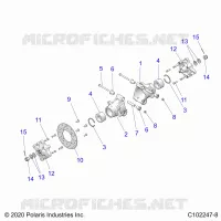 SUSPENSION ARRIERE HUBS, CARRIER AND BRAKE DISC   A22SDS57C4 (C102247 8) pour Polaris SPORTSMAN TOURING 570 de 2022