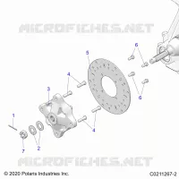SUSPENSION AVANT HUB AND BRAKE DISC   A22SDS57C4 (C0211267 2) pour Polaris SPORTSMAN TOURING 570 de 2022
