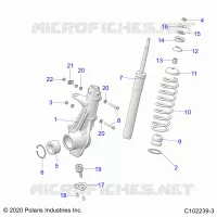 SUSPENSION, JAMBE DE FORCE AVANT   A22SDS57C4 (C102239 3) pour Polaris SPORTSMAN TOURING 570 de 2022