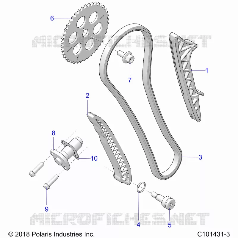 CHAINE DE DISTRIBUTION AND TENSIONER - A20SVA85A3 (C101431-3) Polaris SCRAMBLER 850 2020 SCRAMBLER 850  SCRAMBLER 850 48