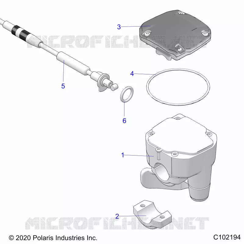 DIRECTION, CONTROLS, THROTTLE ASM. AND CABLE - A20SVA85A3 (C102194) Polaris SCRAMBLER 850 2020 SCRAMBLER 850  SCRAMBLER 850 48