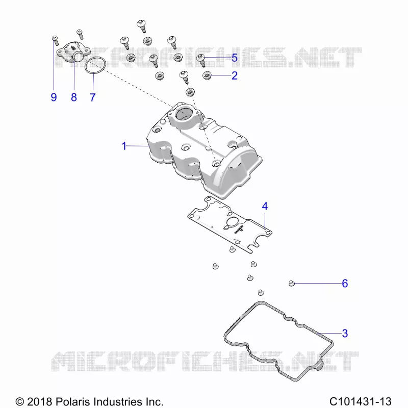 ENGINE, COUVERCLE SOUPAPE - A20SVA85A3 (C101431-13) Polaris SCRAMBLER 850 2020 SCRAMBLER 850  SCRAMBLER 850 48