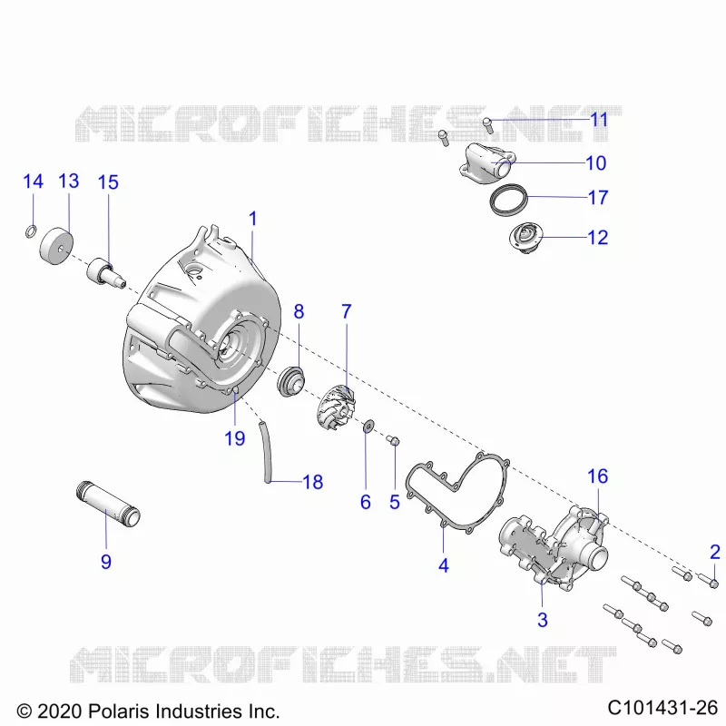 ENGINE, SYSTÃˆME DE REFROIDISSEMENT AND WATER PUMP - A20SVA85A3 (C101431-26) Polaris SCRAMBLER 850 2020 SCRAMBLER 850  SCRAMBLER 850 48