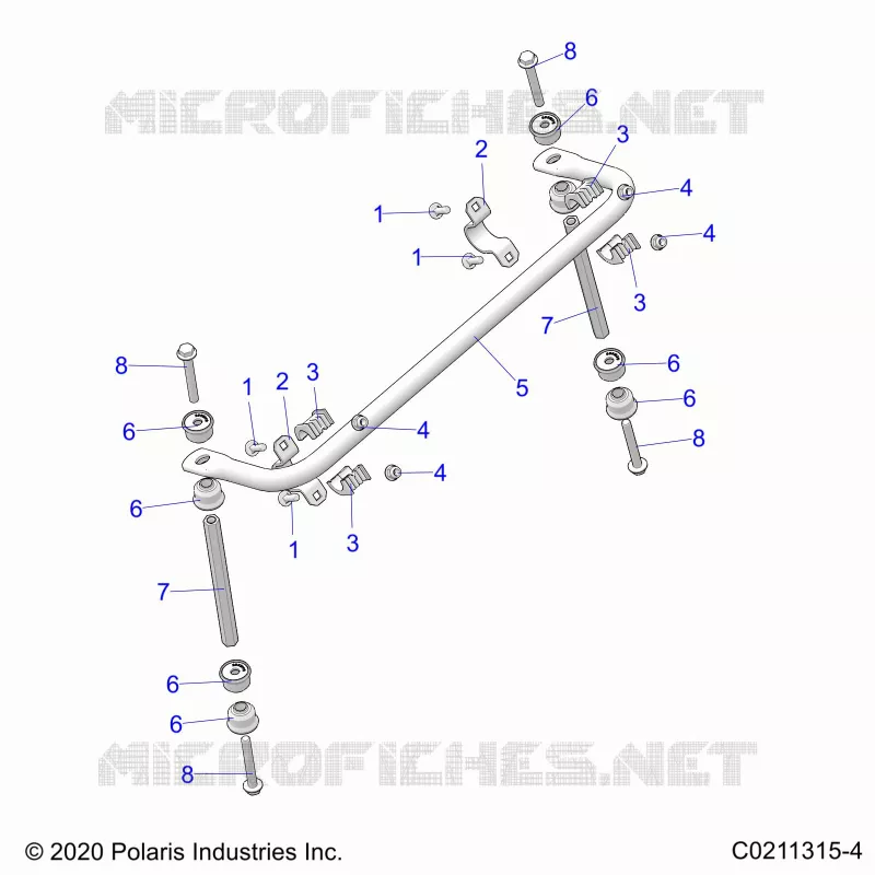SUSPENSION, BARRE STABILISATRICE - A20SVA85A3 (C0211315-4) Polaris SCRAMBLER 850 2020 SCRAMBLER 850  SCRAMBLER 850 48