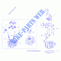 CYLINDRE HEAD, CAMS AND SOUPAPES   A15SWE57AA/AD (49RGRCYLINDREHD14570) pour Polaris SPORTSMAN 570 X2 EFI EPS de 2015
