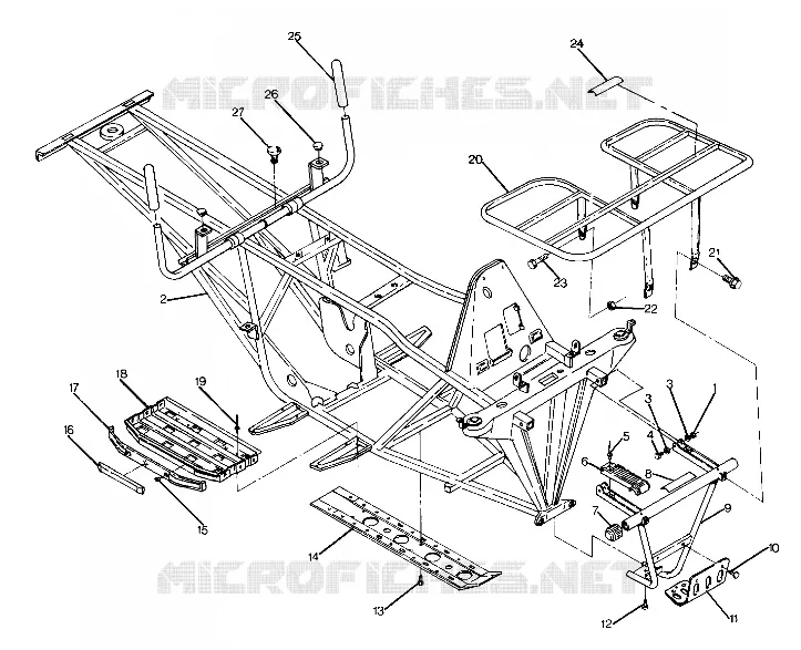 CHASSIS WITH RACKS (4916361636003A) Polaris ATV autre 1989 BIG BOSS  BIG BOSS - W899627