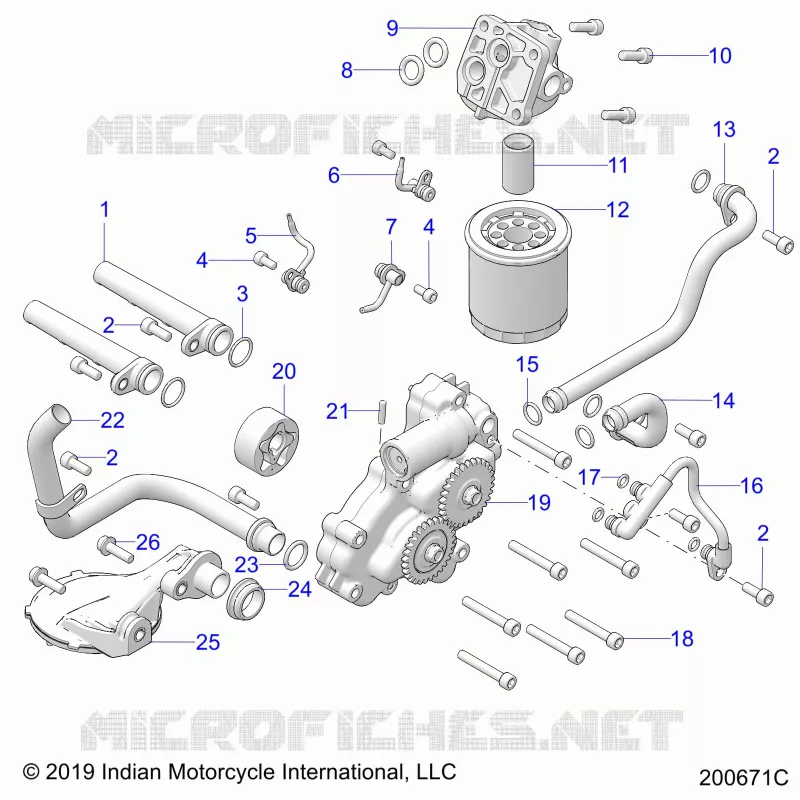 POMPE A HUILE/OIL SYSTEM - N22LCERR ALL OPTIONS (200671C) Polaris INDIAN MOTORCYCLE 1800 2022 CHALLENGER ELITE  CHALLENGER ELITE