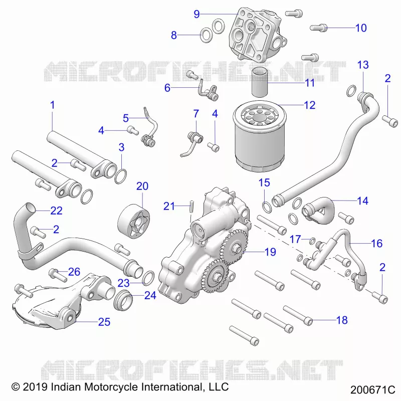 POMPE A HUILE/OIL SYSTEM - N22LCBRR ALL OPTIONS (200671C) Polaris INDIAN MOTORCYCLE 1800 2022 CHALLENGER  CHALLENGER STANDARD