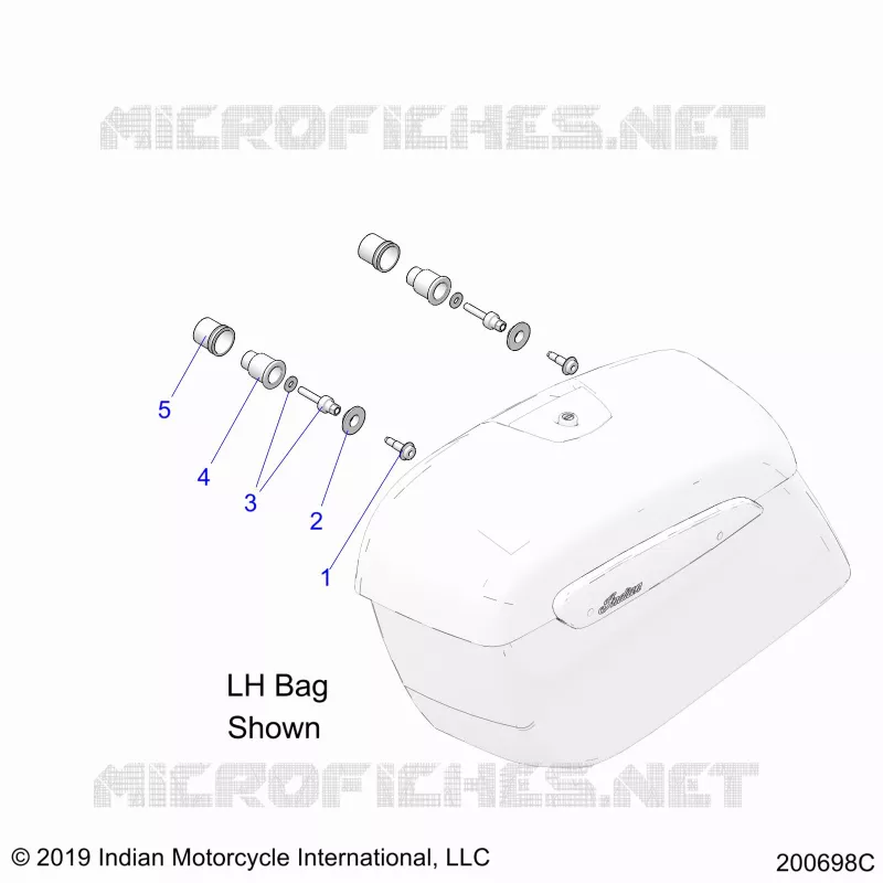 VALISE LATERALE MOUNTING - N22LCBRR ALL OPTIONS (200698C) Polaris INDIAN MOTORCYCLE 1800 2022 CHALLENGER  CHALLENGER STANDARD