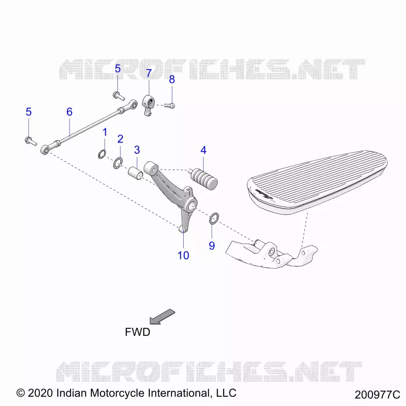 SYSTÃˆME DE TRANSMISSION, SHIFT PEDAL AND SHIFT LINKAGE - N22TCEBB ALL OPTIONS (200977C) Polaris INDIAN MOTORCYCLE 1900 2022 CHIEFTAIN ELITE  CHIEFTAIN ELITE