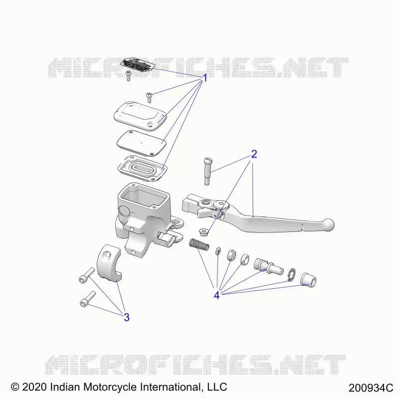 FREIN AVANT, LEVER AND MASTER CYLINDER - N22TCABB ALL OPTIONS (200934C) Polaris INDIAN MOTORCYCLE 1900 2022 CHIEFTAIN PREMIUM  CHIEFTAIN PREMIUM