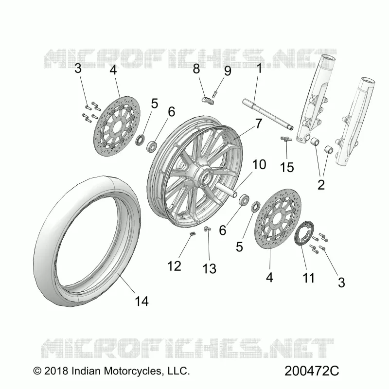 ROUE AVANT - N22TCABB ALL OPTIONS (200472C) Polaris INDIAN MOTORCYCLE 1900 2022 CHIEFTAIN PREMIUM  CHIEFTAIN PREMIUM