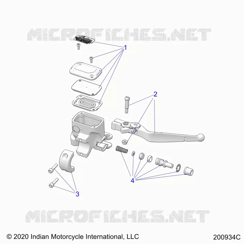 FREIN AVANT, LEVER AND MASTER CYLINDER - N22TCBBB ALL OPTIONS (200934C) Polaris INDIAN MOTORCYCLE 1900 2022 CHIEFTAIN STANDARD  CHIEFTAIN STANDARD 116