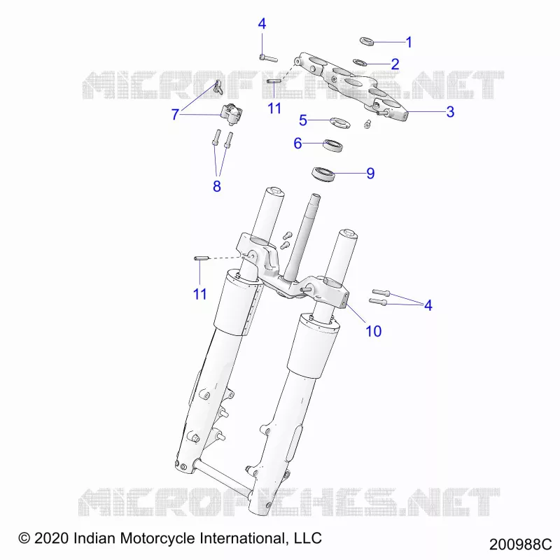 TES DE FOURCHE INFERIEUR ET SUPERIEUR - N22TCBBB ALL OPTIONS (200988C) Polaris INDIAN MOTORCYCLE 1900 2022 CHIEFTAIN STANDARD  CHIEFTAIN STANDARD 116