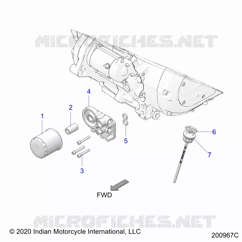 FILTRE A HUILE/ADAPTOR, AND DIPSTICK - N22TRABB ALL OPTIONS (200967C) Polaris INDIAN MOTORCYCLE 1900 2022 ROADMASTER  ROADMASTER