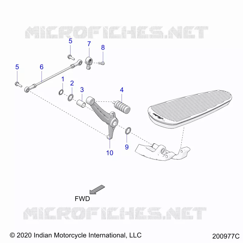 SYSTÃˆME DE TRANSMISSION, SHIFT PEDAL AND SHIFT LINKAGE - N22TRABB ALL OPTIONS (200977C) Polaris INDIAN MOTORCYCLE 1900 2022 ROADMASTER  ROADMASTER