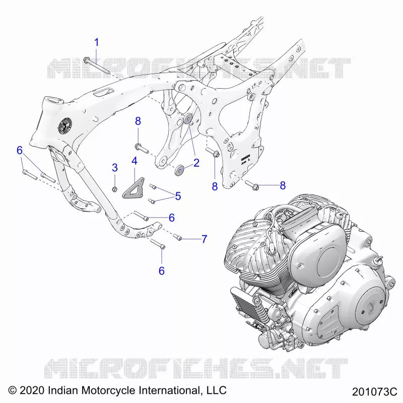 ENGINE, SUPPORT MOTEUR - N22TKDBB ALL OPTIONS (201073C) Polaris INDIAN MOTORCYCLE 1900 2022 ROADMASTER DARK HORSE  ROADMASTER DARK HORSE