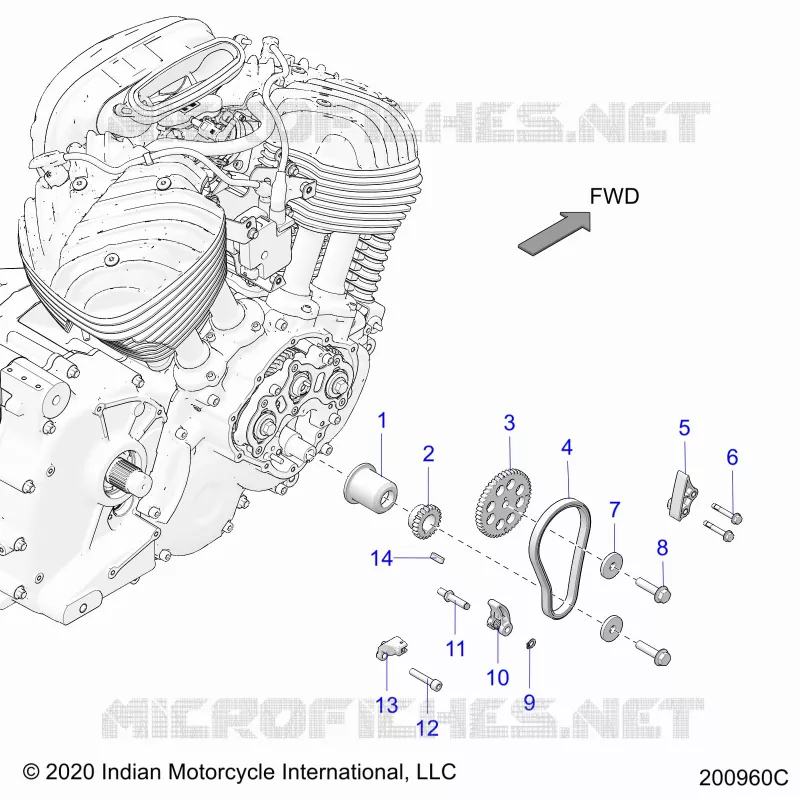 CHAINE DE DISTRIBUTION AND SPROCKETS - N22THAAA ALL OPTIONS (200960C) Polaris INDIAN MOTORCYCLE 1800 2022 SPRINGFIELD  SPRINGFIELD 111