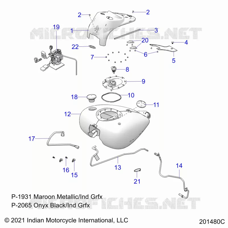SYSTÃˆME D'ALIMENTATION, FUEL TANK ASM. - N22THABB ALL OPTIONS (201480C) Polaris INDIAN MOTORCYCLE 1900 2022 SPRINGFIELD  SPRINGFIELD 116