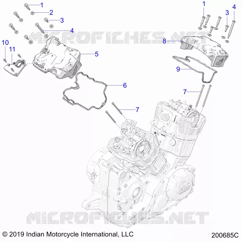 ENGINE, COUVERCLE SOUPAPES - N21LCDRR ALL OPTIONS (200685C) Polaris INDIAN MOTORCYCLE 1800 2021 CHALLENGER DARK HORSE  CHALLENGER DARK HORSE