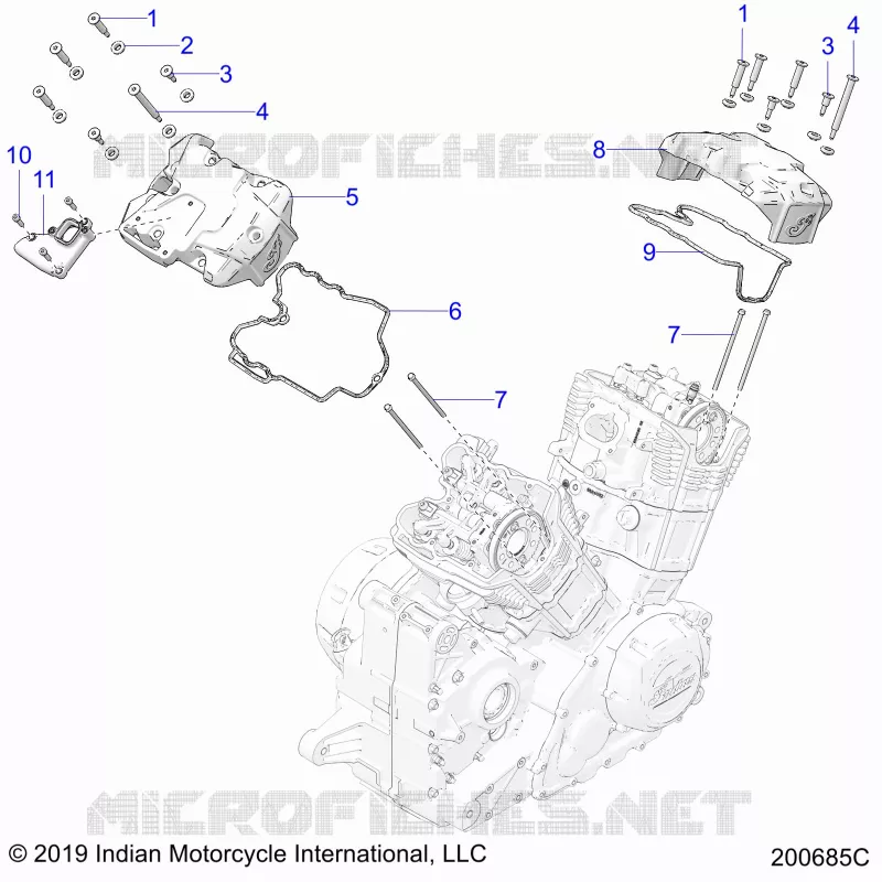 ENGINE, COUVERCLE SOUPAPES - N21LCARR ALL OPTIONS (200685C) Polaris INDIAN MOTORCYCLE 1800 2021 CHALLENGER LIMITED  CHALLENGER LIMITED