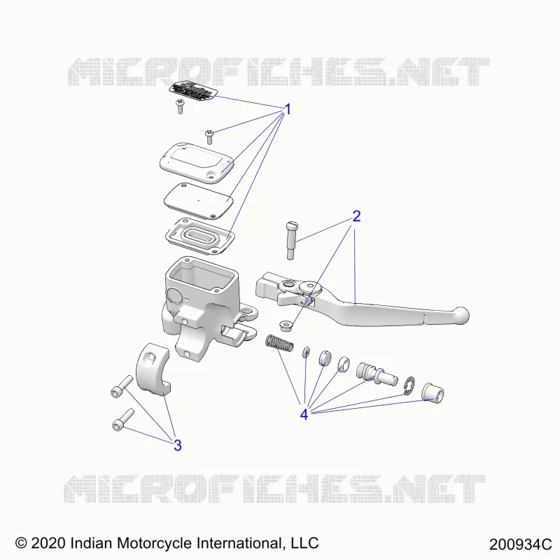 FREIN AVANT, LEVER AND MASTER CYLINDER - N21TKABB ALL OPTIONS (200934C) Polaris INDIAN MOTORCYCLE 1900 2021 ROADMASTER LIMITED  ROADMASTER LIMITED