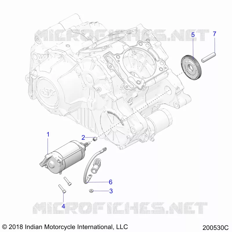 DEMARREUR MOTOR - N20RTA22/RUA24 (200530C) Polaris INDIAN MOTORCYCLE 1200 2020 FTR 1200  FTR 1200