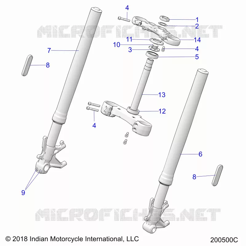 DIRECTION, FRONT FORKS - N20RTA22/RUA24 (200500C) Polaris INDIAN MOTORCYCLE 1200 2020 FTR 1200  FTR 1200