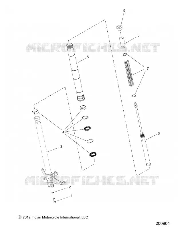 DIRECTION, FRONT FORKS KITS - N20RTA22/RUA24 (200904) Polaris INDIAN MOTORCYCLE 1200 2020 FTR 1200  FTR 1200