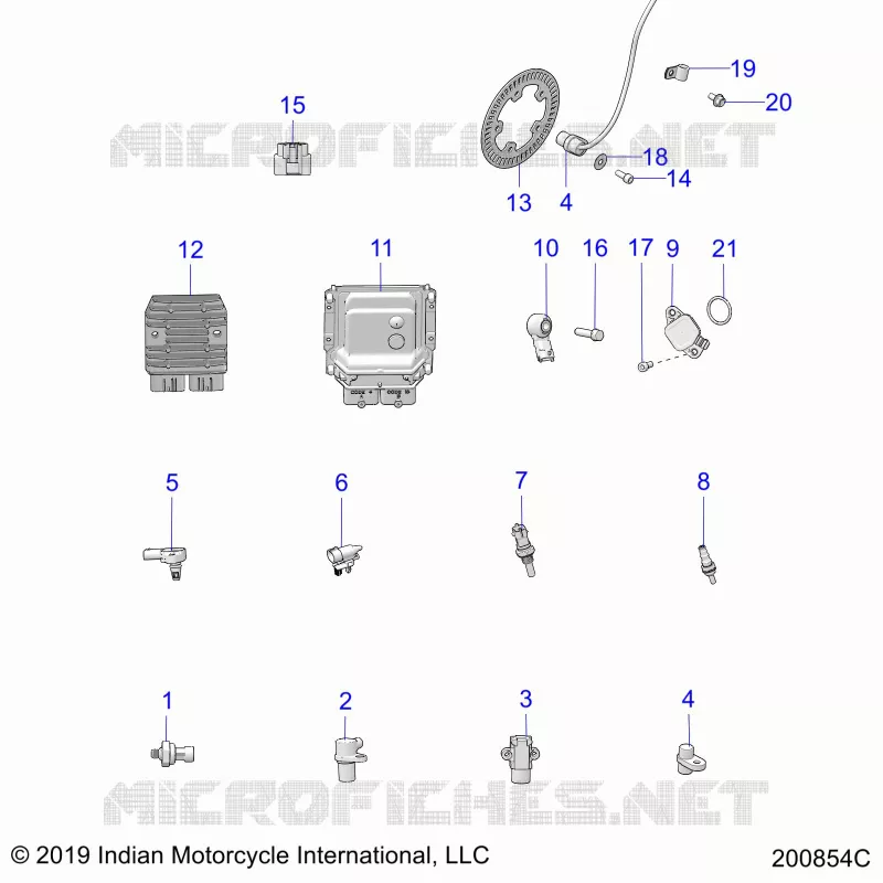 ELECTRICITE, COMPONENTS - N20RTA22/RUA24 (200854C) Polaris INDIAN MOTORCYCLE 1200 2020 FTR 1200  FTR 1200