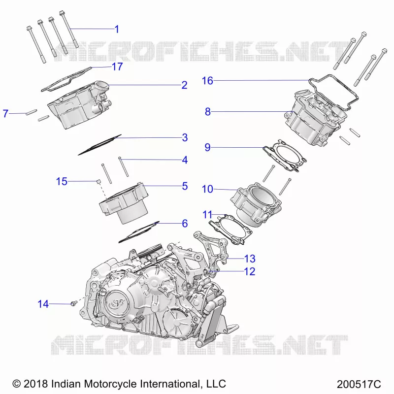 ENGINE, CYLINDER AND CULASSE MNTG.  - N20RTA22/RUA24 (200517C) Polaris INDIAN MOTORCYCLE 1200 2020 FTR 1200  FTR 1200