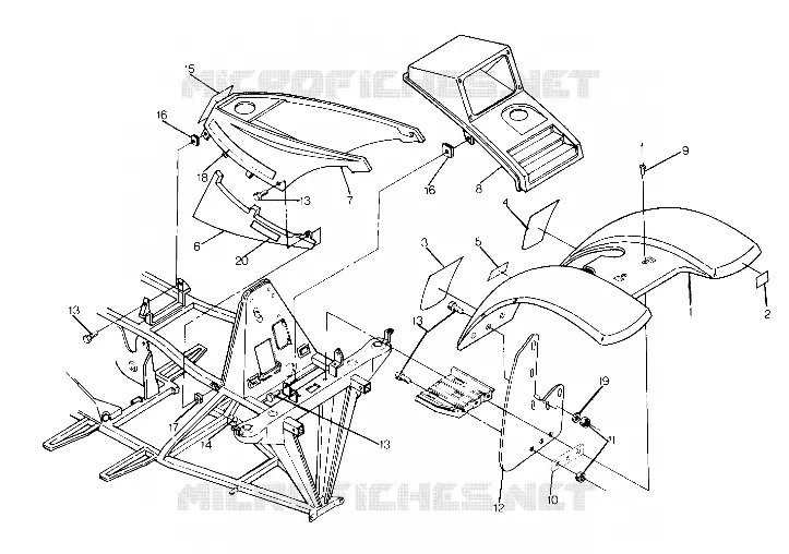 HABITACLE AVANT (4915951595001A) Polaris ATV autre 1989 Big Boss 4x6  Big Boss 4x6 - X898627