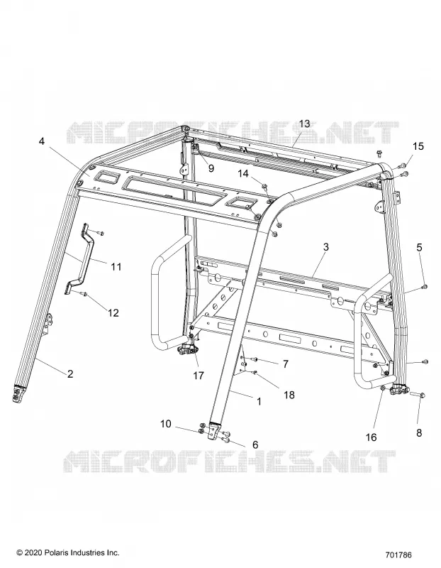 CHASSIS, CAB CADRE - R22MAA50A1/A7 (701786) Polaris RANGER 500 2022 RANGER 500  RANGER 500